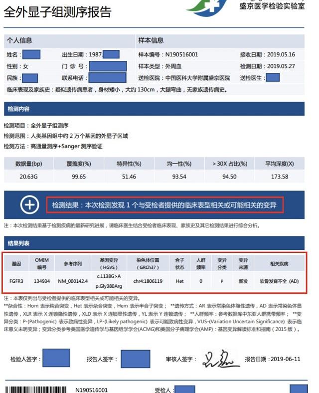 全外显子组测序报告