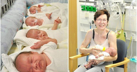 世界上最年长的四胞胎母亲