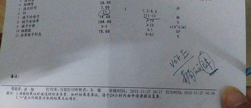 弱精症检查报告