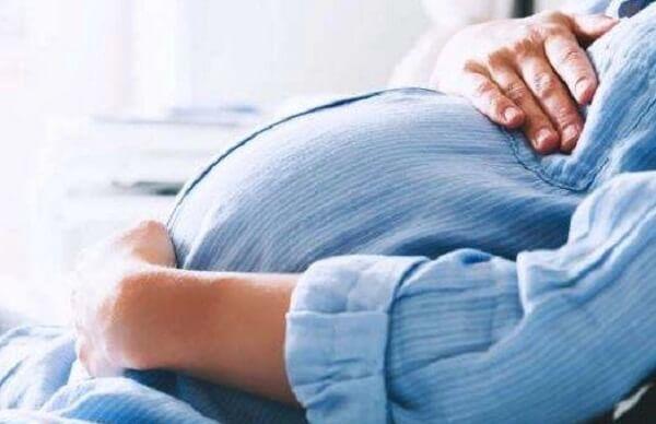 半入盆的肚子是鼓鼓圆圆的