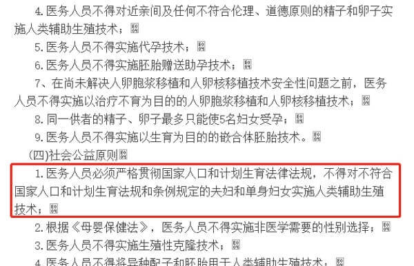 国内冷冻卵子政策