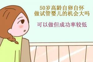50岁高龄自卵自怀做试管婴儿的机会大吗-可以做但成功率较低