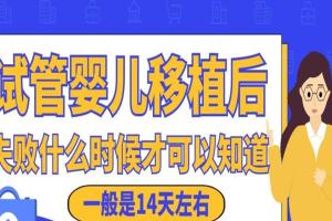 试管婴儿移植后失败什么时候才可以知道？一般是14天左右